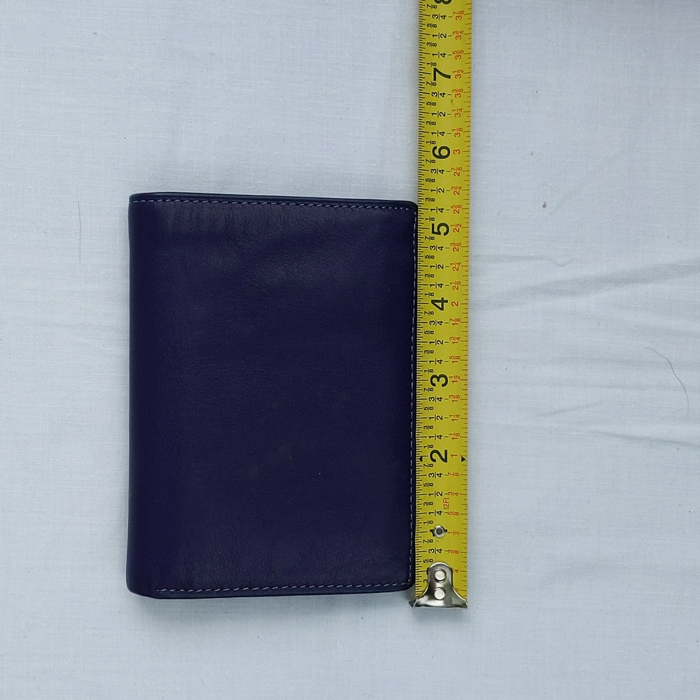 Vera Pelle Purple Multicolor Tri-fold Wallet - Picture 9 of 11